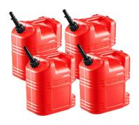 VEVOR Bidon Essence 19 L Bidon Carburant Lot de 4 avec Bec Verseur, Graduation Transparente, Débit Maximal 15 L/min, Réservoir Essence Portable pour Plupart des Voitures, Motos, UTV, Tracteurs, Rouge