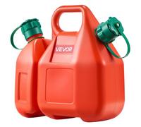 VEVOR Bidon Essence 6 L Bidon Carburant avec Bec Verseur, Récipient Huile 1,9 L, Débit Maximal 5,5 L/min, Réservoir Essence Plat Portable pour la Plupart des Voitures, Motos, UTV, Tracteurs, Rouge