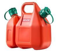 VEVOR Bidon Essence 6 L Bidon Carburant avec Bec Verseur, Récipient Huile 1,9 L, Débit Maximal 5,5 L/min, Réservoir Essence Plat Portable pour la Plupart des Voitures, Motos, UTV, Tracteurs, Rouge