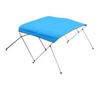 VEVOR Bimini bateau 3 arceaux 182x117x185-198 cm cadre alu toile polyester 600D Bleu Pacifique