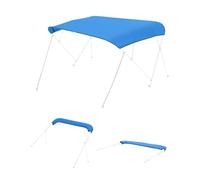 VEVOR Bimini pour Bateau à 4 arceaux, 243 cm, taud de Soleil imperméable avec Toile en Polyester 600D, Pare-Soleil, Sac de Rangement, Compatible avec Les Bateaux de Large 213-244 cm, Bleu Pacifique