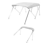 VEVOR Bimini bateau taud de soleil à 4 arceaux 185-198 cm en alu polyester gris