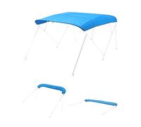VEVOR Bimini pour Bateau à 4 arceaux, 244 cm, taud de Soleil imperméable avec Toile en Polyester 600D, Pare-Soleil, Sac de Rangement, Compatible avec Les Bateaux de Large 246-262 cm, Bleu Pacifique