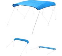 VEVOR Bimini Top Capote de bateau de rechange Capote pare-soleil (4 arceaux) en polyester 600D, pare-soleil de bateau étanche avec sac de rangement (sans barre de support) 231-244 cm (B) Bleu