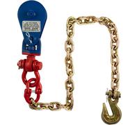 VEVOR Bloc d'arrachage avec chaîne, capacité 2 tonnes, bloc de gréement d'arraché bloc de poulie simple 79 mm avec crochet pivotant, chaîne G70 pour câble métallique 10 mm, tirer dépanneuse en arrière
