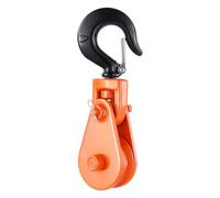 VEVOR Bloc d'arrachage avec crochet pivotant, 2 T, poulie de mouflage 72,6 mm pour corde de 9,5 mm, pour opérations de remorquage et de récupération sur dépanneuses, treuils de transport de voitures