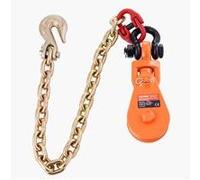 VEVOR Bloc d'arrachage avec chaîne G80 poulie de mouflage 2 T 74 mm pour corde 9,5 mm