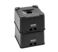 VEVOR Bloc de Nivellement pour Camping-car Charge de 2,7 T par Bloc, Supports Stabilisateurs pour Caravane 15,2 cm de Haut, en Plastique, pour Voyage Camping-car Remorque à Sellette, 2PCs, Noir