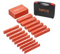 VEVOR Blocs de configuration pour outils travail du bois, 16PCS, blocs jauge hauteur précision, marquages de taille et étui de rangement, en aluminium pour accessoires de toupie et de scie à table