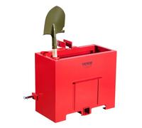 VEVOR Boîte à Ballast 3 Points pour Tracteur Catégorie 1 Caisse de Lestage Charge 363 kg pour Récepteur d'Attelage 50,8 mm, Contrepoids Acier avec Porte Coulissante, pour Chargeurs, Tracteurs, Rouge