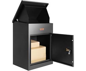 VEVOR Boîte à Colis 44 x 35 x 58,3 cm Boîte aux Lettres Acier Galvanisé Verrouillable Code Autoportante Montage Mural Déflecteur Antivol Amovible Étanche IPX3 Dépôt Colis pour Maison Extérieur Porche