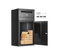 VEVOR Boîte à Colis 500x325x909 mm Boîte aux Lettres en Acier Galvanisé, Verrouillable à Clés, avec Conception Antivol, Résistante aux Intempéries, Dépôt Colis pour Extérieur, Maison, Bureau, Noir