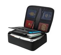 VEVOR Boîte à documents ignifuge 1000 °C, porte-documents anti-feu multicouche portable avec serrure, sac de rangement ignifuge et étanche pour fichiers importants, passeports, pour bureau, voyage