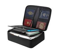 VEVOR Boîte à documents ignifuge 1000 °C, porte-documents anti-feu multicouche portable avec serrure, sac de rangement ignifuge et étanche pour fichiers importants, passeports, pour bureau, voyage
