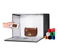 VEVOR Boîte à lumière pour studio photo, 12 x 12 pouces, 3000-5600 K, 3 températures de couleur réglables, kit de tente de prise de vue professionnelle avec 120 LED, 6 arrière-plans, toile lumineuse d