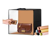 VEVOR Boîte à lumière studio photo 31x31 cm 3000-5600 K 6 toiles de fond couleur Noir
