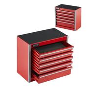 VEVOR Boîte à Outils Métal, 218 mm, Caisse à Outils Acier Portable avec 5 Tiroirs, Petit Coffre Outillage, Doublure EVA, Patins PP, Ouverture à Roulement à Billes, Finition Revêtement en Poudre, Rouge