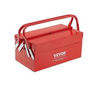 VEVOR Boîte à Outils Couvercle Rabattable 2 Niveaux 2 Plateaux Poignée 355,6 mm