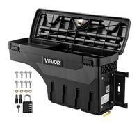 VEVOR Boîte à Outils pour Camion Compatible avec Ford F-150 (1997-2014), Coffre de Benne Latéral pour Pick-up, 25 L, Côté Passager Droit, Pivotant, ABS Étanche, Double Verrouillage, Perçage Requis