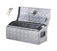 VEVOR Boîte à outils pour camion en alu, 762x330,2x330,2 mm, coffre de benne de pick-up plaqué à rayures avec poignées latérales, clés et serrure en T, pour remorque, camping-car, camionnette, argent