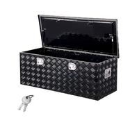 VEVOR Boîte à outils pour camion en aluminium, 1219,2x495,3x444,5 mm, coffre de benne de pick-up verrouillage, plaqué à rayures, avec poignées latérales et serrures, pour remorque camping-car, noir