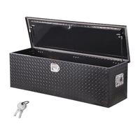 VEVOR Boîte à outils pour camion en aluminium, 1244,6 x 381 x 381 mm, coffre de benne de pick-up avec poignées latérales et clés de verrouillage, pour remorque, benne de camion, camping-car, noir