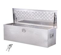 VEVOR Boîte à outils pour camion en aluminium, 1244,6x381x381 mm, coffre de benne de pick-up avec poignées latérales et clés de verrouillage, pour remorque, benne de camion, camping-car, argent