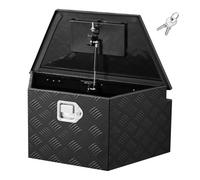 VEVOR Boîte à Outils pour Remorque 66x33x30,5 cm, Coffre de Timon ou Flèche de Remorque en Aluminium, pour Rangement Pick-up Caravane Véhicule Tout-terrain, Caisse à Outils avec Serrure et Clés, Noir