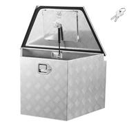 VEVOR Boîte à Outils pour Remorque 73,7x41x45,7 cm, Coffre de Timon ou Flèche de Remorque en Aluminium, pour Rangement Pick-up Caravane Véhicule Tout-terrain, Caisse à Outils avec Serrure et Clés