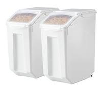 VEVOR Conteneur de stockage de riz 20 L 2 pièces – Boîte hermétique avec roues et tasse à mesurer