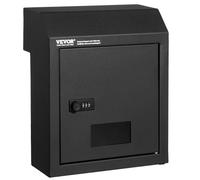 VEVOR Boîte aux Lettres Encastrable Porte, 305x155x360 mm, Boîte de Dépôt de Courrier Travers la Porte, 43 mm, Acier Robuste, Verrouillage à Code Combinaison pour Lettres, Clés, Maison, Bureau, Noir