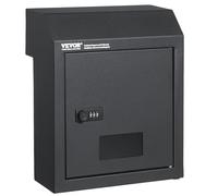 VEVOR Boîte aux Lettres Encastrable Porte, 305x155x360 mm, Boîte de Dépôt de Courrier Travers la Porte, 43 mm, Acier Robuste, Verrou à Code Combinaison pour Lettres, Clés, Maison, Bureau, Gris Foncé
