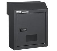 VEVOR Boîte aux Lettres Encastrable Porte, 305x155x360 mm, Boîte de Dépôt de Courrier Travers la Porte, 43 mm, Acier Robuste, Verrou à Code Combinaison pour Lettres, Clés, Maison, Bureau, Gris Foncé