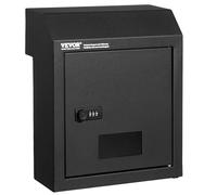 VEVOR Boîte aux Lettres Encastrable Porte, 305x155x360 mm, Boîte de Dépôt de Courrier Travers la Porte, 43 mm, Acier Robuste, Verrouillage à Code Combinaison pour Lettres, Clés, Maison, Bureau, Noir