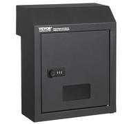 VEVOR Boîte aux Lettres Encastrable Porte, 305x155x360 mm, Boîte de Dépôt de Courrier Travers la Porte, 43 mm, Acier Robuste, Verrou à Code Combinaison pour Lettres, Clés, Maison, Bureau, Gris Foncé