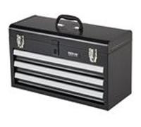 VEVOR Boîte à Outils Métal, 520 mm, Caisse à Outils Acier Portable avec 3 Tiroirs Coulissants Roulement à Billes, Petit Coffre Outillage Multifonction, Doublure EVA, Finition Revêtement Poudre, Noir