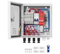 VEVOR Boitier de jonction solaire boîte de combinaison PV 4 cordes 15 A en acier
