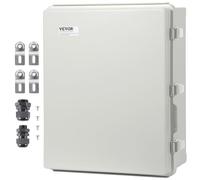 VEVOR Boîte de jonction électrique, 350x250x150 mm boîtier électrique plastique ABS couvercle à charnière, loquet en acier inoxydable, étanche IP67 à la poussière pour projets électriques extérieurs