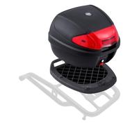 VEVOR Top case moto universel en PP, boîte supérieure de moto avec panneau réfléchissant, coffre arrière de rangement moto amovible étanche 38 L avec base multi-trous, adapté à 99% des cadres de moto