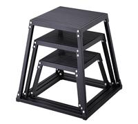 VEVOR Boîte de Pliométrie 3PCs 305/458/609 mm de Haut Plateforme Pliométrique Charge 227 kg Boîte à Saut Musculation Fitness Crossfit pour Entraînement Pliométrique Pompes Squats Gym Domicile Noir