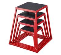 VEVOR Boîte Entraînement Pliométrique Step-up Pompe Squat Gym Domicile Plateforme Antidérapante, 4PCs 305/458/609/762 mm Unisex-Adult, Rouge, 656 x 656 x 762 mm
