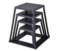 VEVOR Boîte de Pliométrie 4PCs 305/458/609/762 mm Plateforme Pliométrique Charge 227 kg Boîte à Saut Musculation Fitness Crossfit pour Entraînement Pliométrique Step-up Pompe Squat Gym Domicile Noir