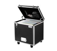 VEVOR Boîte de Rangement à Dossiers sur Roulettes, 39,6 x 32 x 38,1 cm, Mallette à Documents Mobile Verrouillable Portable avec Poignée Télescopique, Serrure, pour Bureau, Voyage Affaire, Déplacement