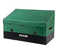 VEVOR Boîte de rangement d'extérieur en polyéthylène étanche avec cadre galvanisé, protection contre les intempéries et portable, pour camping, jardin, piscine et cour, noir et vert