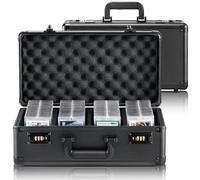 VEVOR Boîte de rangement pour cartes gradées, 4 emplacements, étui de transport pour cartes de sport gradées, séparateurs en mousse, verrou à code, pour 120 PSA, 84 BGS, 96 SGC cartes, 428 top loaders