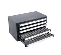 VEVOR Boîte de Rangement pour Tarauds #2-56 à #12-28 Coffret Vide pour Tarauds 5 Tiroirs 60 Compartiments Étiquetés Distributeur de 37,5x20x20 cm Empilable Identification Facile Rangement Atelier