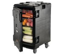 VEVOR Boîte de restauration à chargement frontal isolée avec roulettes 103 L Noir
