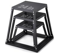 VEVOR Boîte Entraînement Pliométrique Step-up Pompe Squat Gym Domicile Plateforme Antidérapante, 4PCs 305/458/609/762 mm Unisex-Adult