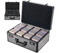 VEVOR Boîte Rangement Carte Gradée 162 PSA 4 Rangées Mallette Serrure Code, pour Cartes de Sport et à Collection, Capacité 130 SGC, 115 BGS, 585 Toploaders, 999+ Cartes en Vrac, avec 12 Séparateurs