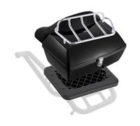 VEVOR Top case moto universel durable en PP, boîte supérieure de moto, 565 x 500 x 380 mm, coffre de rangement arrière moto amovible étanche 48 L avec base multi-trous, adapté à 99% des cadres de moto